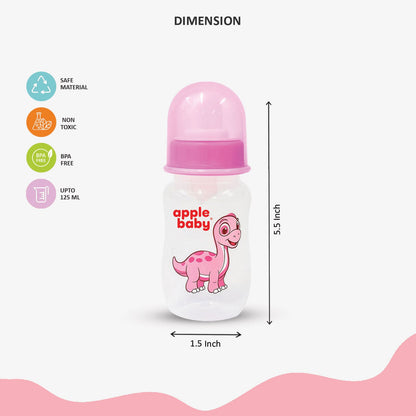 APPLE BABY FEEDING BOOTS BOTTLE WITH SPOUT 4OZ (125ML) 01A67 (Pack of 3)