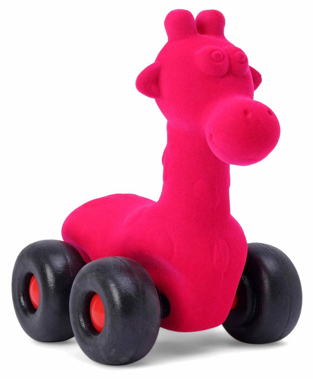 Rubbabu Pull Along Giraffe Toy - Dark Pink