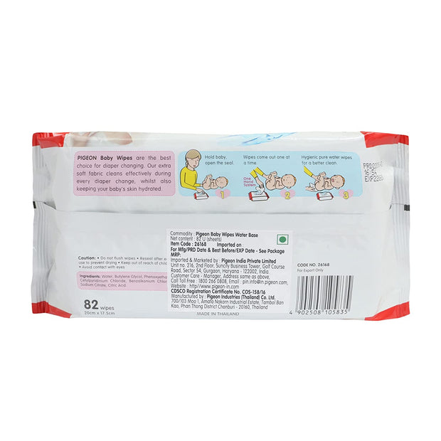 Pigeon Water Base Baby Wipes (82 Sheets)