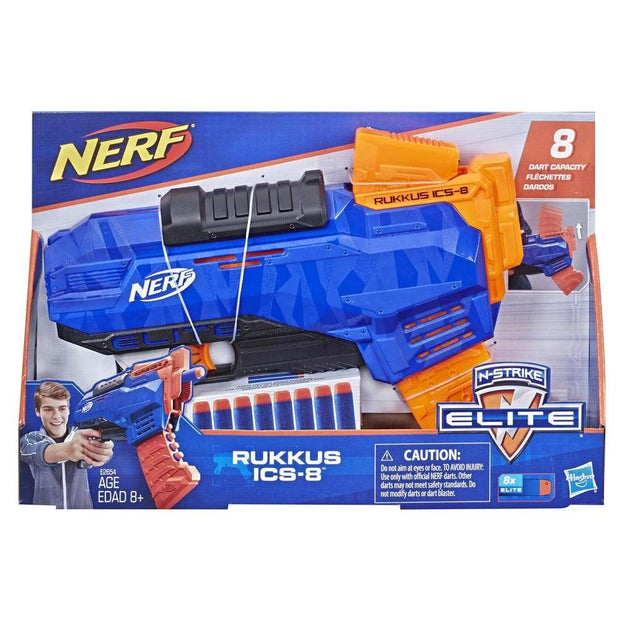 Nerf N-Strike Elite Rukkus ICS-8, Toy Blaster, For Kids Ages 8 years old and Up