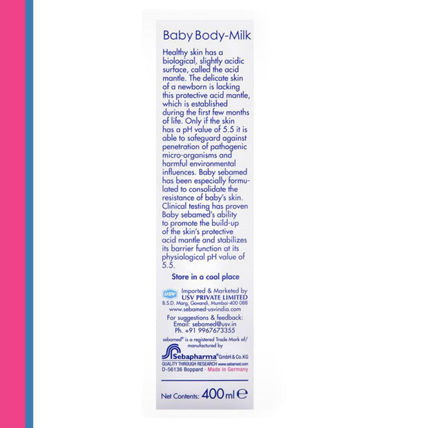 Sebamed Baby Body Milk - 400 ml 0 Months+, pH 5.5, ideal for healthy skin, vital protection for delicate dry skin