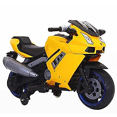 Sports Ride on Battery Bike for Kids, 1 to 6 Years, Yellow
