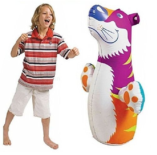 3d bop bag inflatable hit me / punching bag for kids - tiger- Multi color