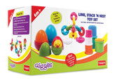 Giggles - Link Stack N Nest Toy Set , Multicolour 3 in 1 gift set, Develops motor skills , 6 months & above, Infant and Preschool Toys