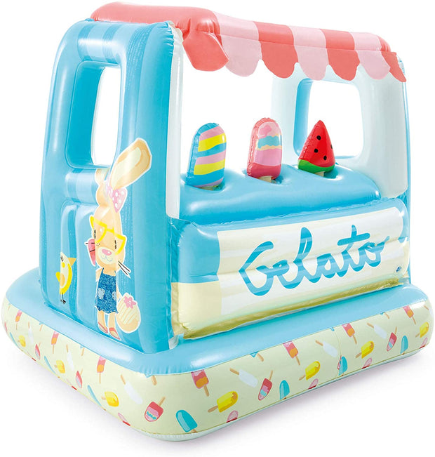 Intex Ice Cream Stand Inflatable Playhouse and Pool, for Ages 2-6, Multi, Model Number: 48672EP