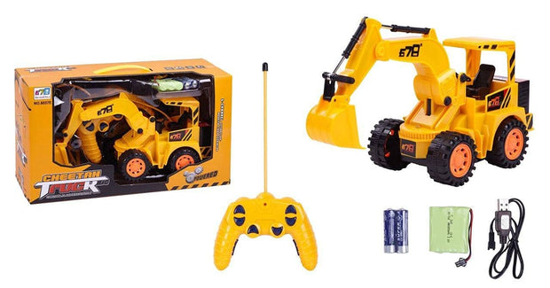 SR Enterprise Yellow JCB Cheetah Remote Control and LED Flash Lights JCB Plastic Truck Kids Toys Set (Yellow)